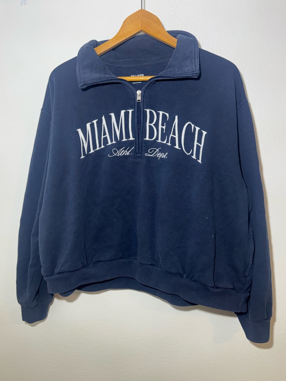 Women’s Hollister Miami Beach Navy Quarter-Zip Sweater